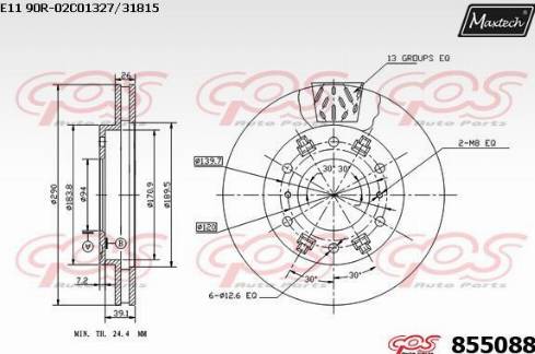 Maxtech 855088.0000 - Disque de frein cwaw.fr