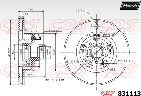 Maxtech 855101 - Disque de frein cwaw.fr