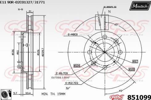 Maxtech 851099.0060 - Disque de frein cwaw.fr