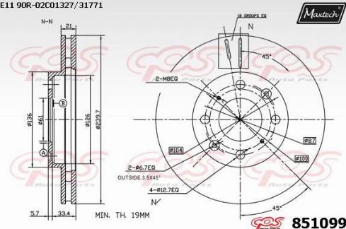 Maxtech 851099.0000 - Disque de frein cwaw.fr