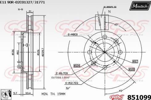 Maxtech 851099.0080 - Disque de frein cwaw.fr