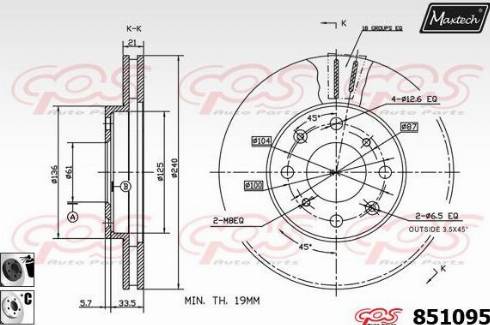 Maxtech 851095.6060 - Disque de frein cwaw.fr