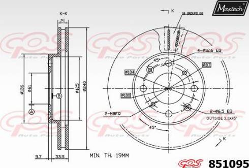 Maxtech 851095.0000 - Disque de frein cwaw.fr