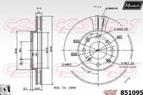 Maxtech 851095.0080 - Disque de frein cwaw.fr