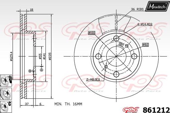 Maxtech 851095 - Disque de frein cwaw.fr