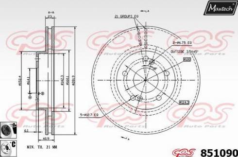 Maxtech 851090.6060 - Disque de frein cwaw.fr