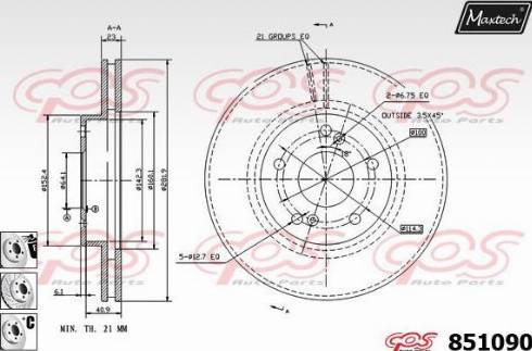 Maxtech 851090.6880 - Disque de frein cwaw.fr