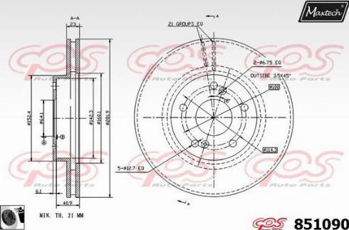 Maxtech 851090.0060 - Disque de frein cwaw.fr