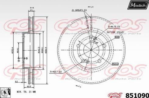 Maxtech 851090.0080 - Disque de frein cwaw.fr