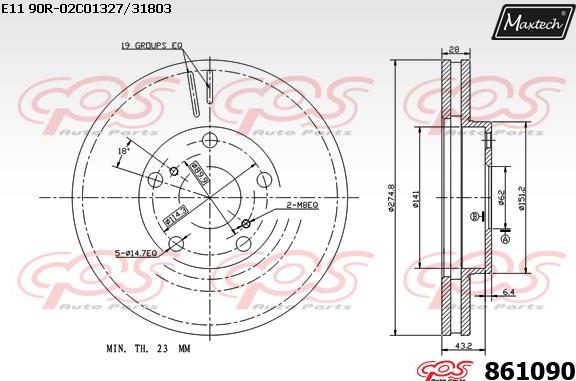 Maxtech 851090 - Disque de frein cwaw.fr