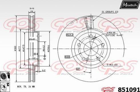 Maxtech 851091.6060 - Disque de frein cwaw.fr