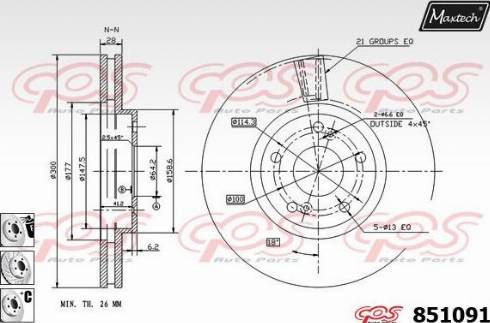 Maxtech 851091.6880 - Disque de frein cwaw.fr