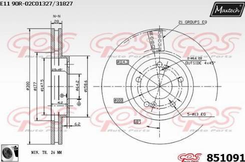 Maxtech 851091.0060 - Disque de frein cwaw.fr