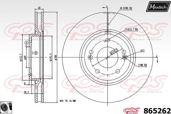 Maxtech 851054 - Disque de frein cwaw.fr