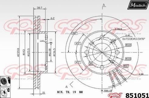 Maxtech 851051.6060 - Disque de frein cwaw.fr