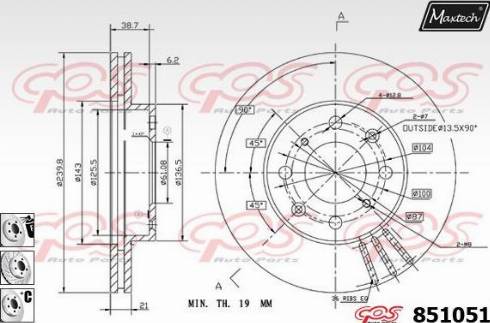 Maxtech 851051.6880 - Disque de frein cwaw.fr