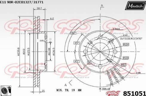 Maxtech 851051.0060 - Disque de frein cwaw.fr