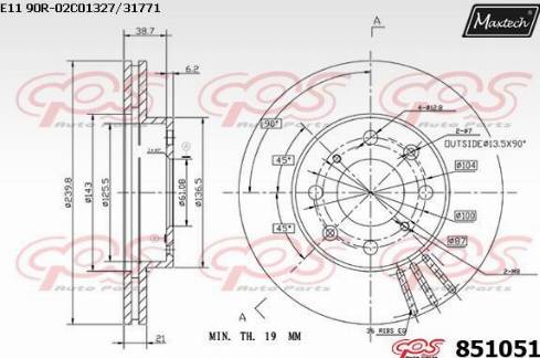 Maxtech 851051.0000 - Disque de frein cwaw.fr