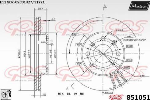 Maxtech 851051.0080 - Disque de frein cwaw.fr