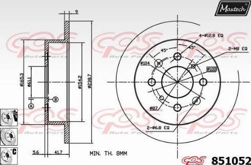 Maxtech 851052.6880 - Disque de frein cwaw.fr