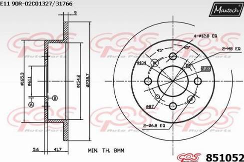 Maxtech 851052.0000 - Disque de frein cwaw.fr