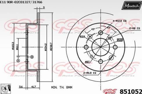 Maxtech 851052.0080 - Disque de frein cwaw.fr