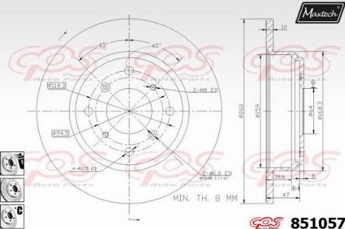 Maxtech 851057.6880 - Disque de frein cwaw.fr