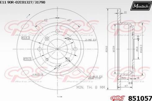 Maxtech 851057.0000 - Disque de frein cwaw.fr