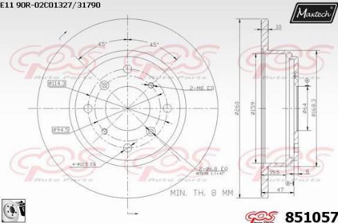 Maxtech 851057.0080 - Disque de frein cwaw.fr