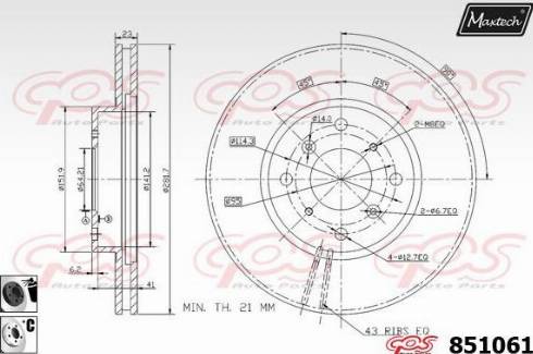 Maxtech 851061.6060 - Disque de frein cwaw.fr