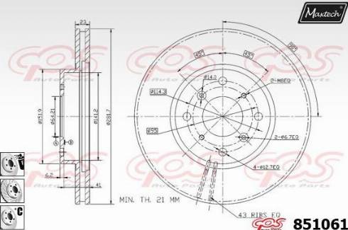 Maxtech 851061.6880 - Disque de frein cwaw.fr