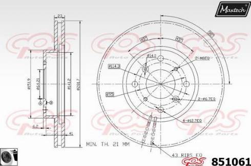 Maxtech 851061.0060 - Disque de frein cwaw.fr