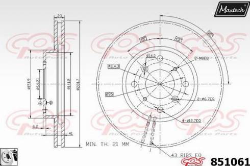 Maxtech 851061.0080 - Disque de frein cwaw.fr