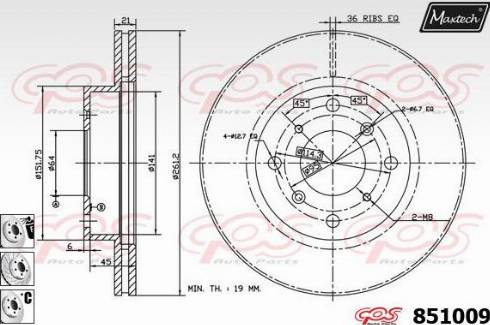 Maxtech 851009.6880 - Disque de frein cwaw.fr