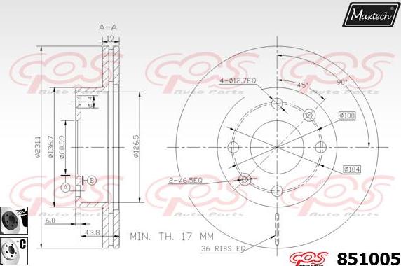 Maxtech 851009 - Disque de frein cwaw.fr