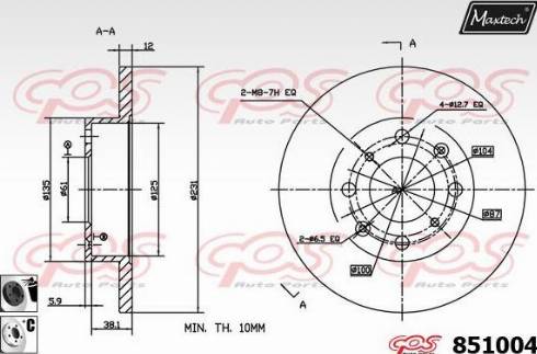 Maxtech 851004.6060 - Disque de frein cwaw.fr