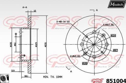 Maxtech 851004.0060 - Disque de frein cwaw.fr