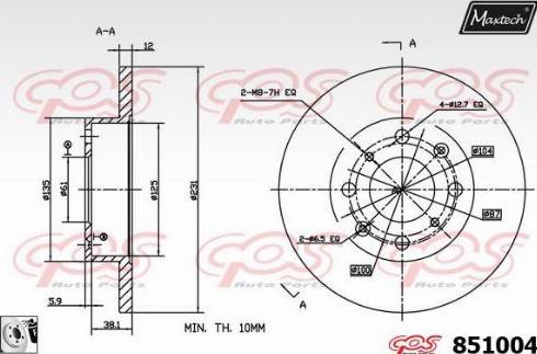 Maxtech 851004.0080 - Disque de frein cwaw.fr