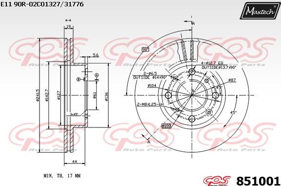 Maxtech 851004 - Disque de frein cwaw.fr