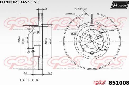 Maxtech 851008.0000 - Disque de frein cwaw.fr