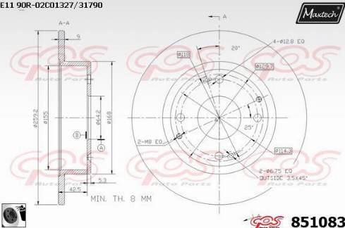 Maxtech 851083.0060 - Disque de frein cwaw.fr