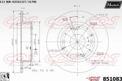 Maxtech 851083.0080 - Disque de frein cwaw.fr