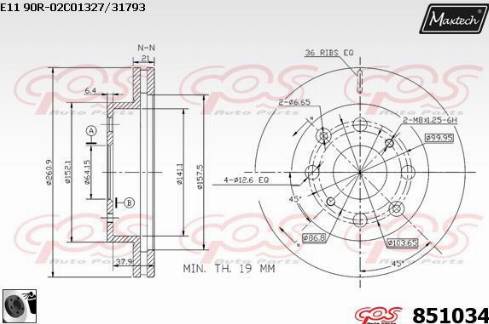 Maxtech 851034.0060 - Disque de frein cwaw.fr