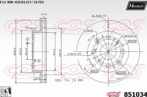 Maxtech 851034.0080 - Disque de frein cwaw.fr