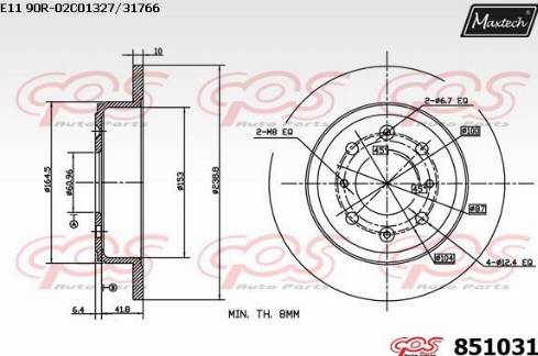 Maxtech 851031.0000 - Disque de frein cwaw.fr