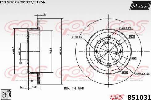 Maxtech 851031.0080 - Disque de frein cwaw.fr