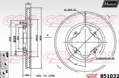 Maxtech 851032.6880 - Disque de frein cwaw.fr