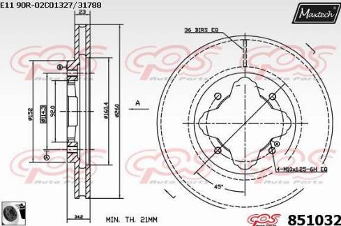 Maxtech 851032.0060 - Disque de frein cwaw.fr