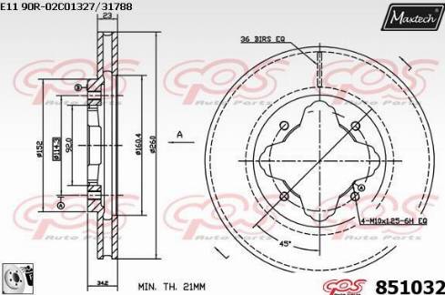 Maxtech 851032.0080 - Disque de frein cwaw.fr