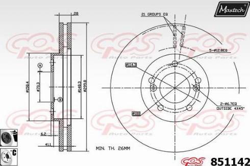 Maxtech 851142.6060 - Disque de frein cwaw.fr